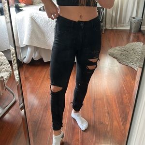 American Eagle Black Ripped Jeans